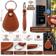 Porte-Clés RFID 125 kHz en Cuir Marron – Badge de Contrôle d’Accès