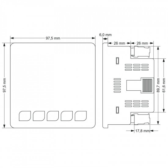 Compteur intégré analyseur réseau AC de : tension, fréquence, P, Q, S, PF, CosPhi, interface RS485 TENSE TPM-04 SH