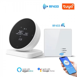 Thermostat intelligent WiFi sans fil R7 avec écran LCD tactile Pour chaudière avec récepteur RF Thermostat intelligent WiFi sans fil R7 avec écran LCD tactile Pour chaudière avec récepteur RF