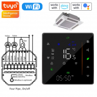 Thermostat HVAC intélligente  Tuya wifi Pour controle climatisation centrale  avec  vitesses de chauffage et de refroidissement 