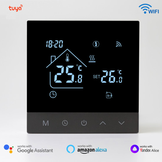 Thermostat Connecté Wifi Tuya , Smart système de contrôle de radiateur de chauffage TS4G-WIFI-WP