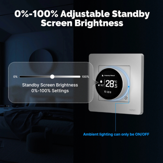 Thermostat Intelligent Zigbee 3.0 pour Plancher Chauffant Électrique 16A – Tuya MOES Star Ring ZHT-SR-GB-WH-MS