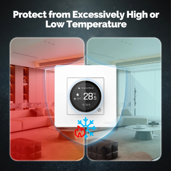 Thermostat Intelligent Zigbee 3.0 pour Plancher Chauffant Électrique 16A – Tuya MOES Star Ring ZHT-SR-GB-WH-MS