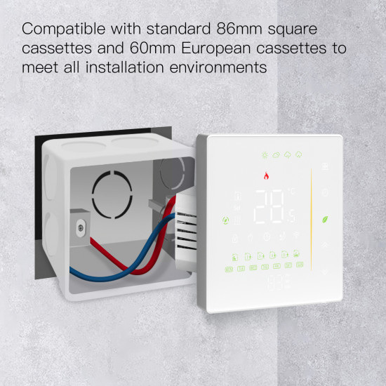 Thermostat intélligente WIFI Pour chaudière à gaz  , régulateur de température ambiante MOES WHT-006-GC-BK-MS