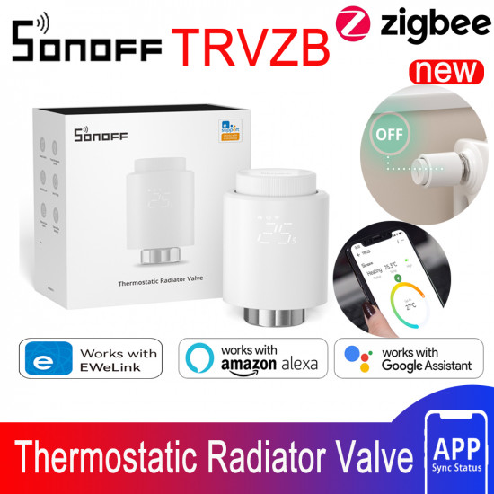 Vanne thermostatique Zigbee SONOFF TRVZB pour radiateur