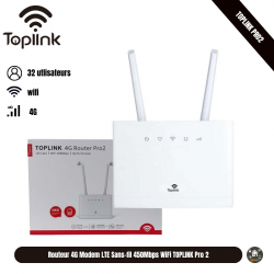 Routeur 4G Modem LTE Sans-fil 450Mbps WiFi TOPLINK Pro 2  Routeur 4G Modem LTE Sans-fil 450Mbps WiFi TOPLINK Pro 2