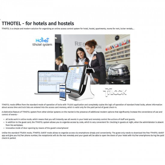 Abonnement TTHotel Standard – Gestion Intelligente des Serrures d'Hôtel et Contrôle d'Accès