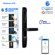 Serrure intélligente biométrique Pour porte aluminium mince Robisan X32 application Ttlock Serrure intélligente biométrique Pour porte aluminium mince Robisan X32 application Ttlock