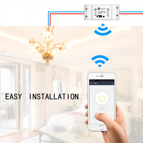 Interrupteur à distance sans fil Wifi pour maison intelligente tuya compatible alexa et googleHome MS101