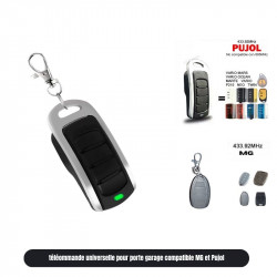 Télécommande  4 Boutons 433 MHz pour Porte de Garage et Portail Automatique compatible Pujol , MG , ACM standard model B