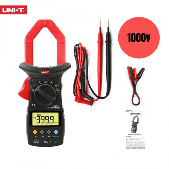 Pince multimètre numérique portable UNI-T UT205, plage automatique/manuelle, AC/DC Pince multimètre numérique portable UNI-T UT205, plage automatique/manuelle, AC/DC