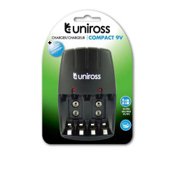 Chargeur De Piles  Compact AA/AAA/9V R6/R003/PP3 UNIROSS UCW001 Chargeur De Piles  Compact AA/AAA/9V R6/R003/PP3 UNIROSS UCW001
