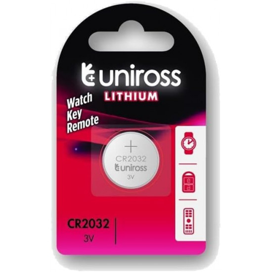 Piles Lithium CR2032, 3V UNIROSS U-CR2032