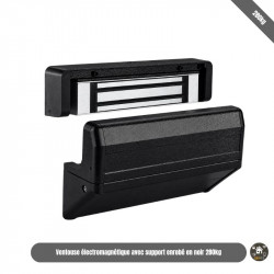 Ventouse électromagnétique avec support enrobé en noir 280kg