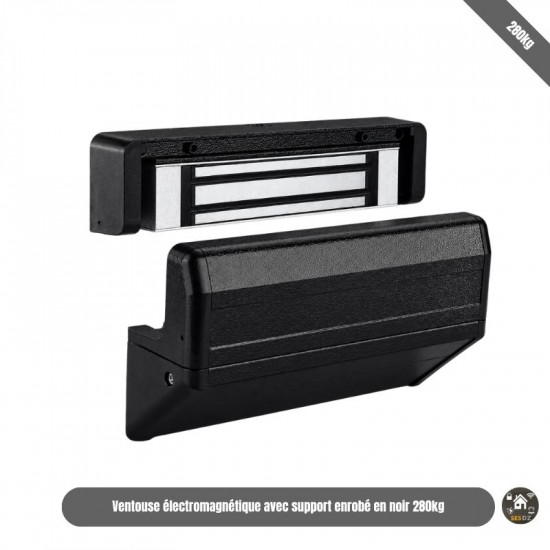 Ventouse électromagnétique avec support enrobé en noir 280kg