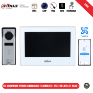 Kit visiophone 4Fils Hybride avec ecran 7 pouce connecté DAHUA KTH02