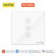 Interrupteur tactile Blanc zigbee  connecté et intelligent pour rideaux et volet roulant électrique  loratap SC400-ZB-WHI