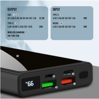 Batterie Externe MagSafe 10000mAh - Power Bank Sans Fil - PD 22.5W - Noire - Neuf