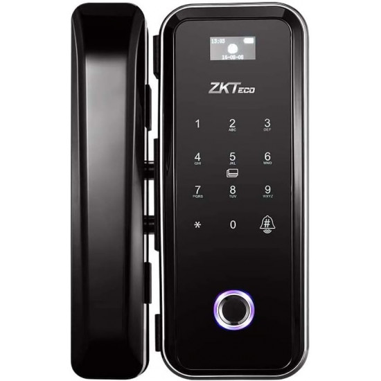 Serrure de porte en verre intelligente ZKTeco GL300 par empreintes digitales, mot de passe et cartes et télécommande